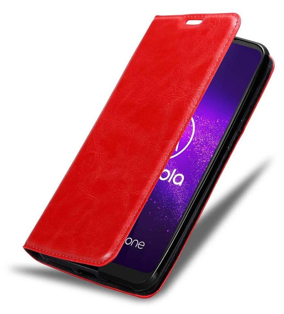 CADORABO Custodia Compatibile Con Motorola One Action In Rosso Mela