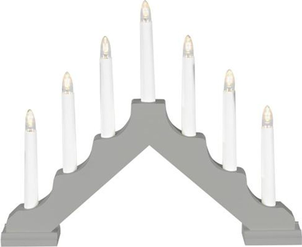 Konstsmide Weihnachtsbeleuchtung LED Holzleuchter mattgrau