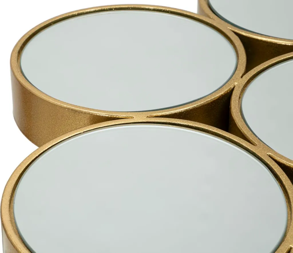 Table basse Buttle Gold pour salon moderne - Table d'appoint dorée 100cm - 6