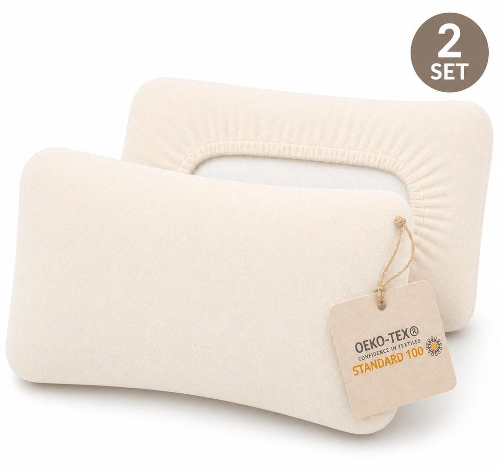 2er Set Nackenkissen Bezug 40–45 x 60–65 cm – Cashmere Produktbild  KI-generiertes Bild