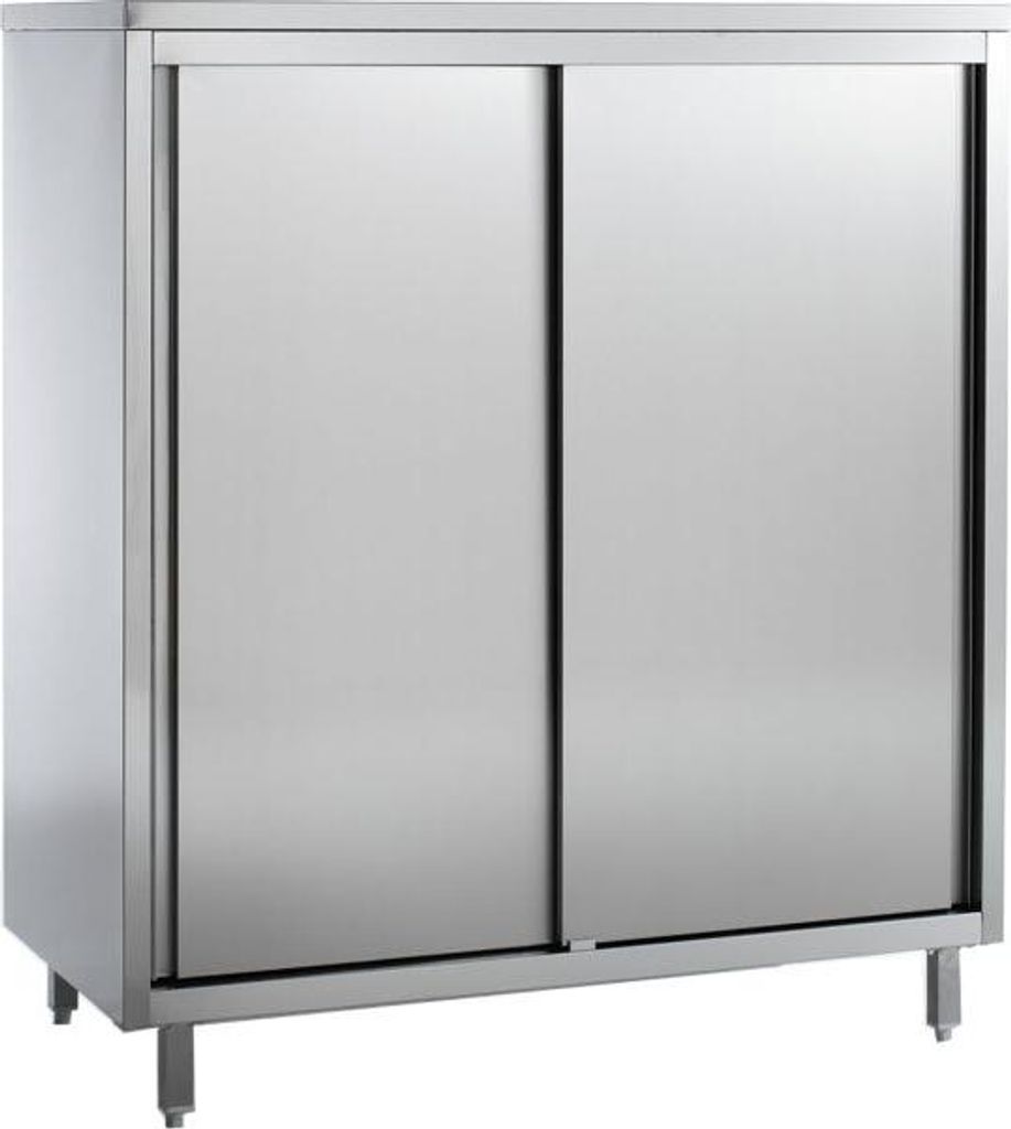 Combisteel Vorratsschrank 120x60x200 cm – 4 Etagen, 2 Türen, Edelstahl