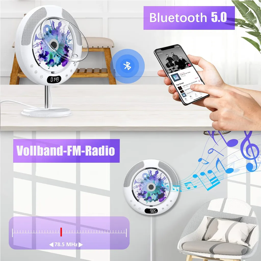 Chaîne Hi-Fi Compacte Lecteur CD MP3 avec Bluetooth et Télécommande Zen