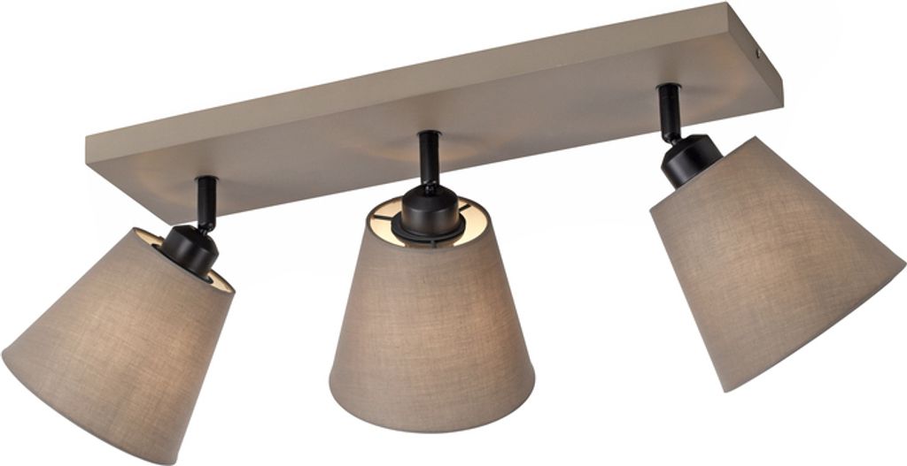 JUST LIGHT LED Deckenlampe RIALA Stoffschirm Spots schwenkbar mit Stoffschirmen beige Wohnzimmer, Schlafzimmer, Flur, Esszimmer