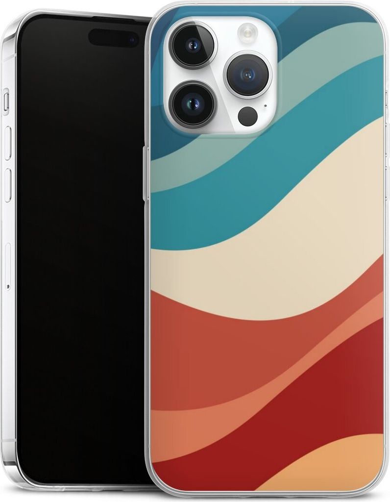 DeinDesign Slim Hülle für Apple iPhone 14 Pro Max Silikon Case Ultra Dünn Handyhülle Farbe Farbverlauf Welle