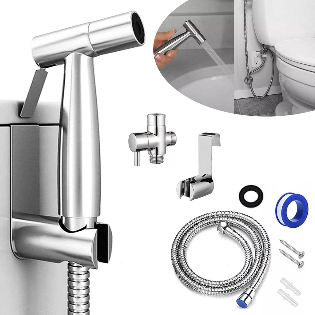 Edelstahl Bidet Handbrause Set für Toilette, WC Brause, Produktbild 