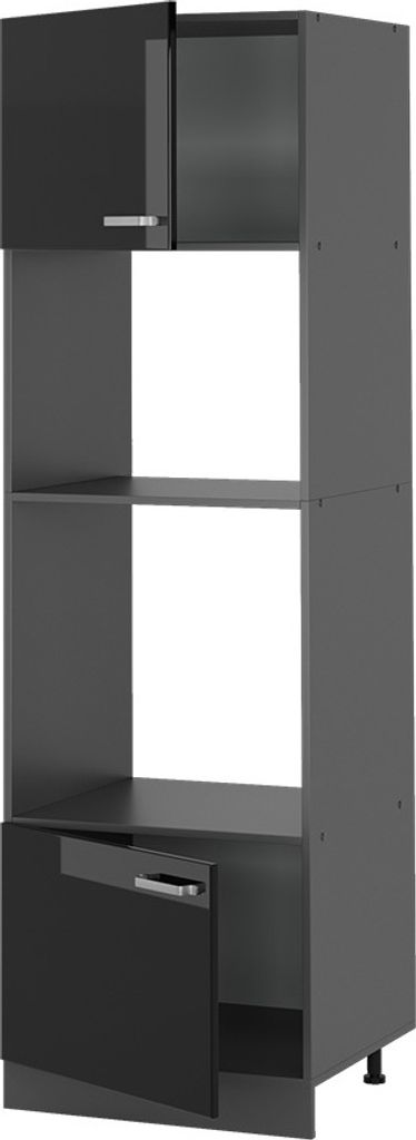 Armoire micro-ondes Vicco R-Line Noir Haute brillance 60cm, Image du produit 