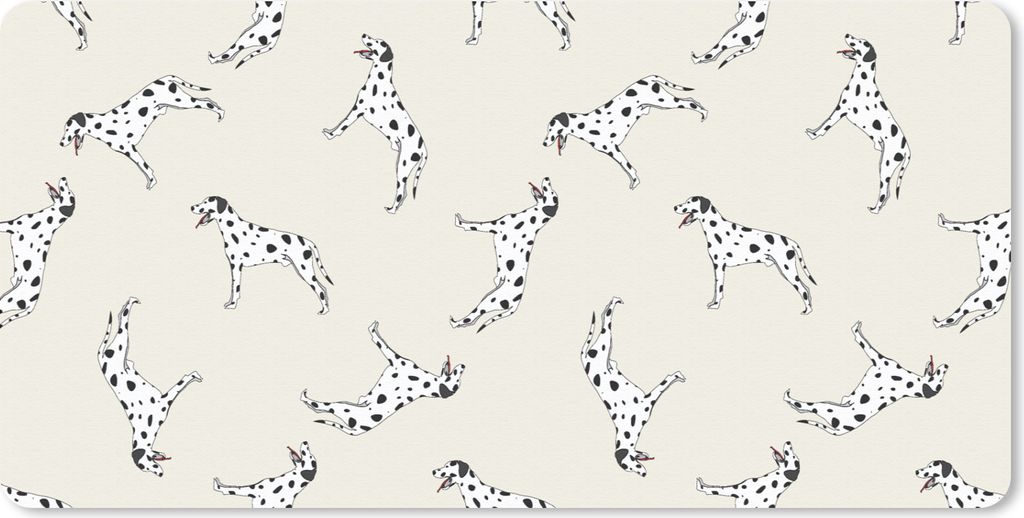 MuchoWow Schreibtischunterlage Hund - Dalmatiner - Pastell - Junge - Design 80x40 cm - XXL Mauspad - Gaming Mauspad