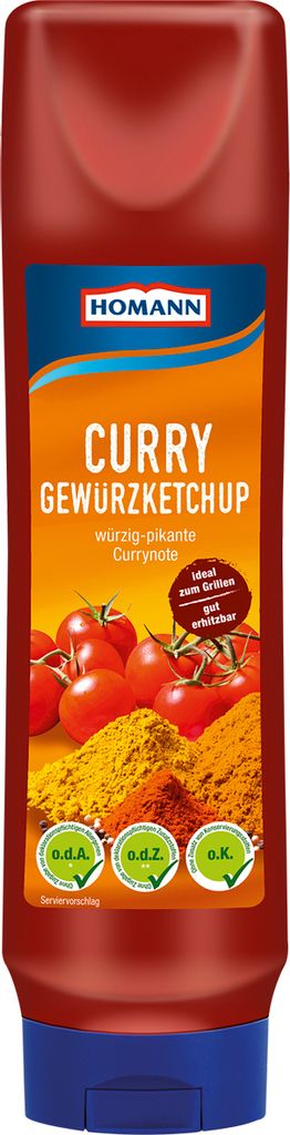 Verpackungsbild Homann Currygewuerzketchup fruchtig wuerzig fein abgeschmeckt 875ml