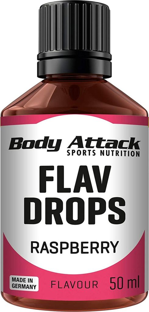 Body Attack - Flav Drops Flavour Drops Aroma Tropfen zuckerfrei Geschmackstropfen ohne Kalorien – Raspberry / 50ml