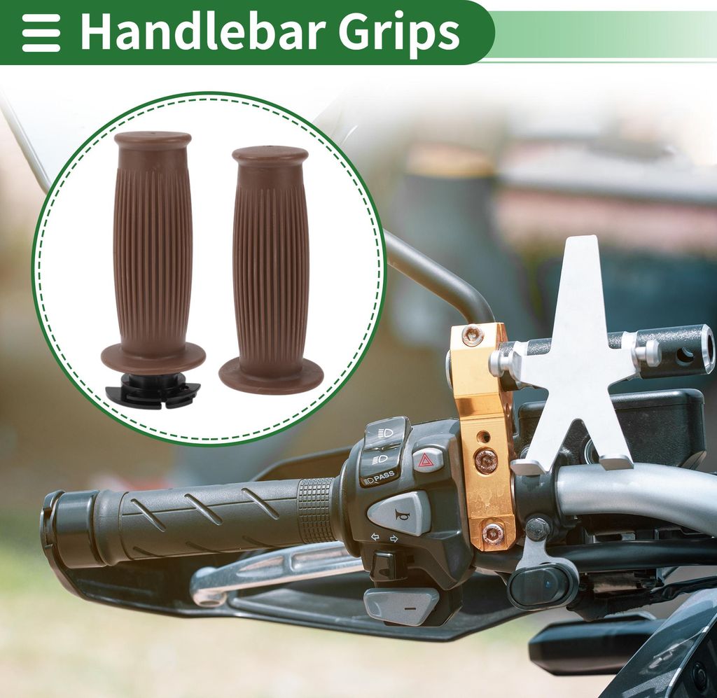 7/8" 22mm 15/16" 24mm Motorrad Hand Griffe Cover Kit Rutschfest TPU Lenker Ende Griffe für Motorrad Roller Fahrrad ATV Braun 1 Set