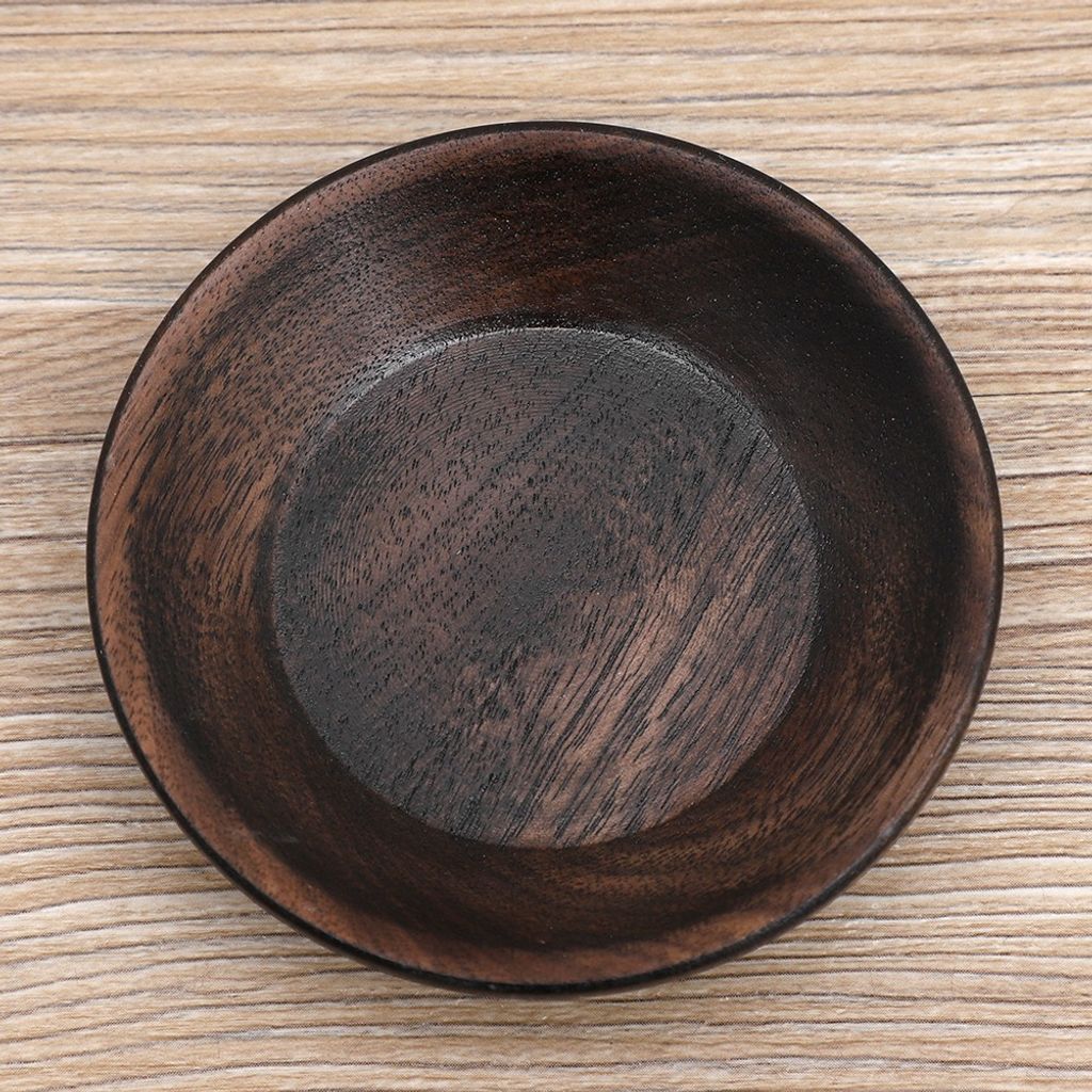 Obstschale, Holzobstschale, Serviertablett für Lebensmittel, Holzobstteller, Holzlebensmitteltablett, Rundes Serviertablett, Runder Teeteller