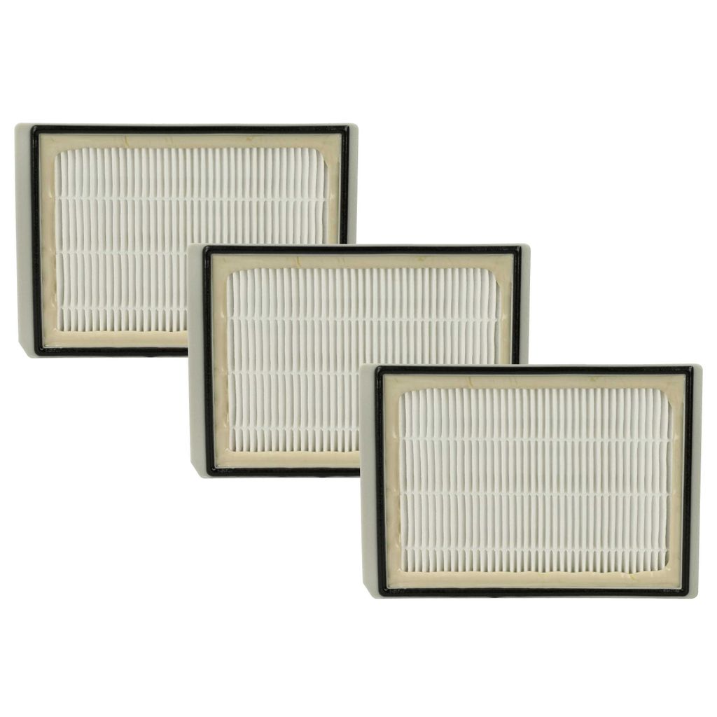 vhbw 3x Staubsaugerfilter kompatibel mit Bosch BSA 3510/06, BSC1201GB/01, BSC1201GB/04 Staubsauger - HEPA Abluft-Filter Schwarz Grau Weiß