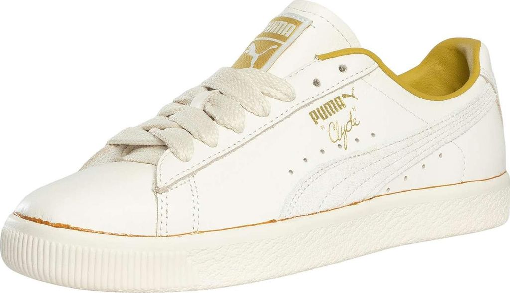 Puma Clyde – Die ungetragenen Ledersneaker, Weiß 40 EU