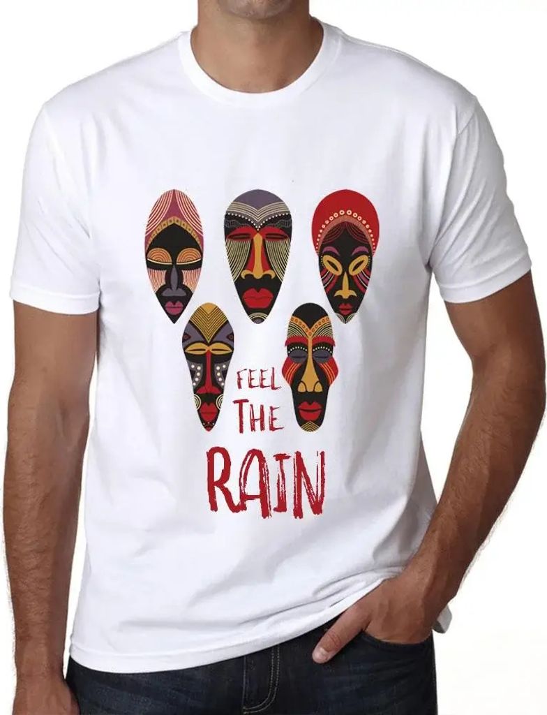 Herren Grafik T-Shirt Native Feel The Rain Öko-Verantwortlich Vintage Jahrgang Kurzarm Lustige Druck Geburtstag Geschenk Mann