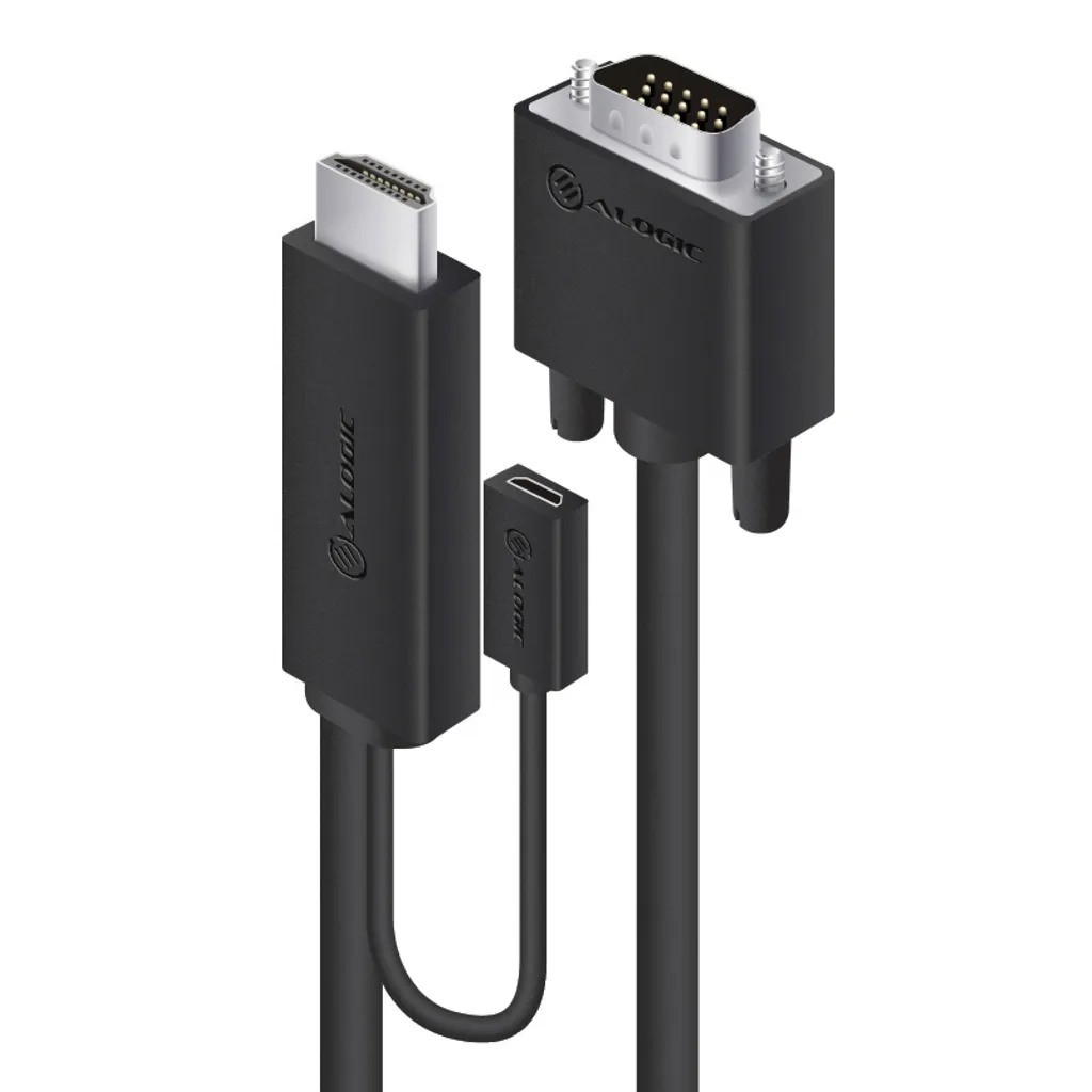 Alogic HDVG-MM-02 Alogic HDMI Kabel HDMI to VGA 2m mit USB Power