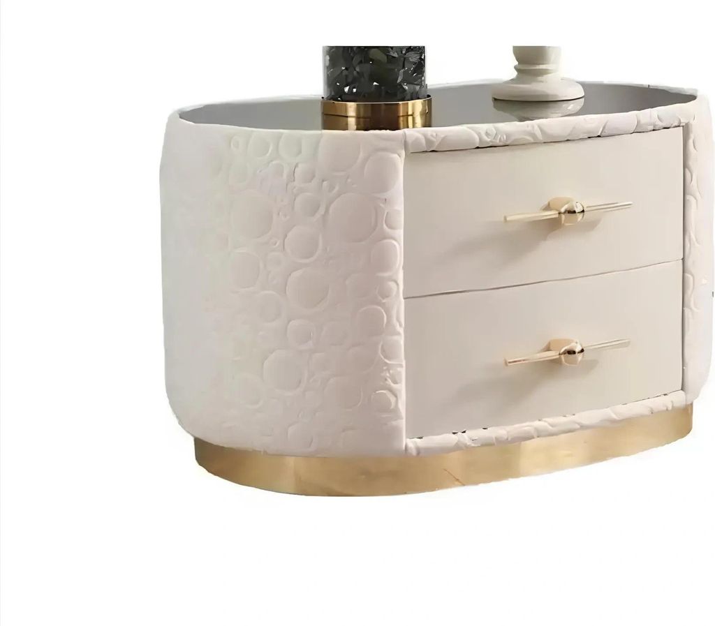 Modern Nachttisch Beistelltisch Weiß Design Nachtkommode Nachtkonsole Möbel Neu