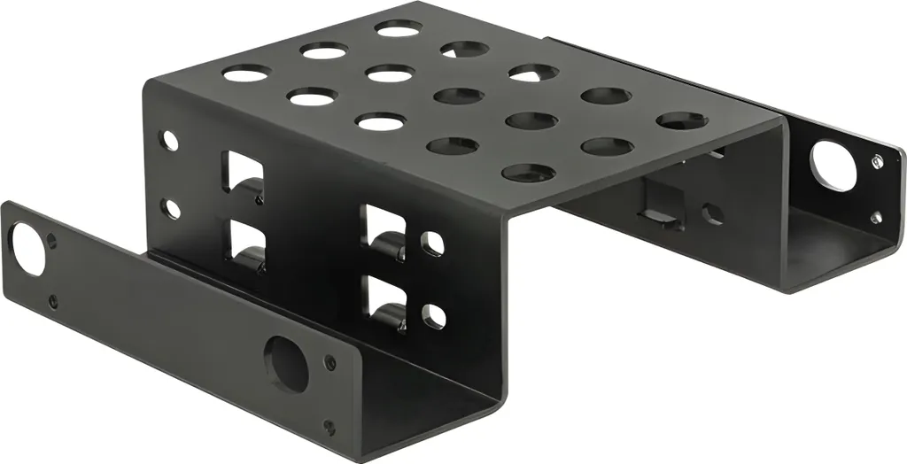 Support Double SSD 2.5 en Métal Noir pour Baie 5.25 - Robuste et Stable