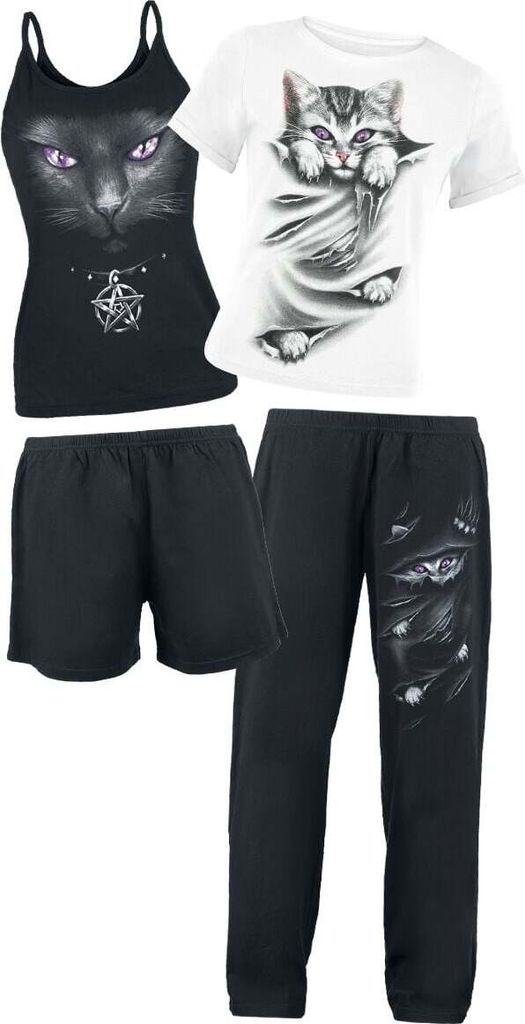 Spiral Schlafanzug Damen Bright Eyes schwarz/weiß Geschenke Produktbild 