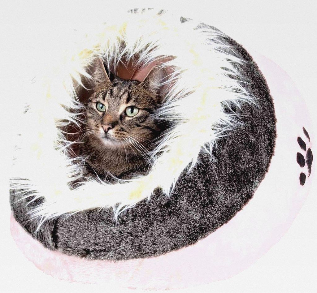 Kuschelhöhle Minou, 35 × 26 × 41 cm, rosa/grau