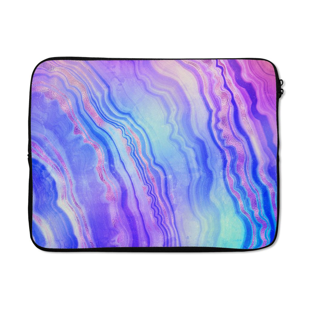 MuchoWow Laptop Hülle 15 Zoll Neon - Edelsteine - Achat Laptoptasche - Laptoptasche - Sleeve - Rundum-Schutz