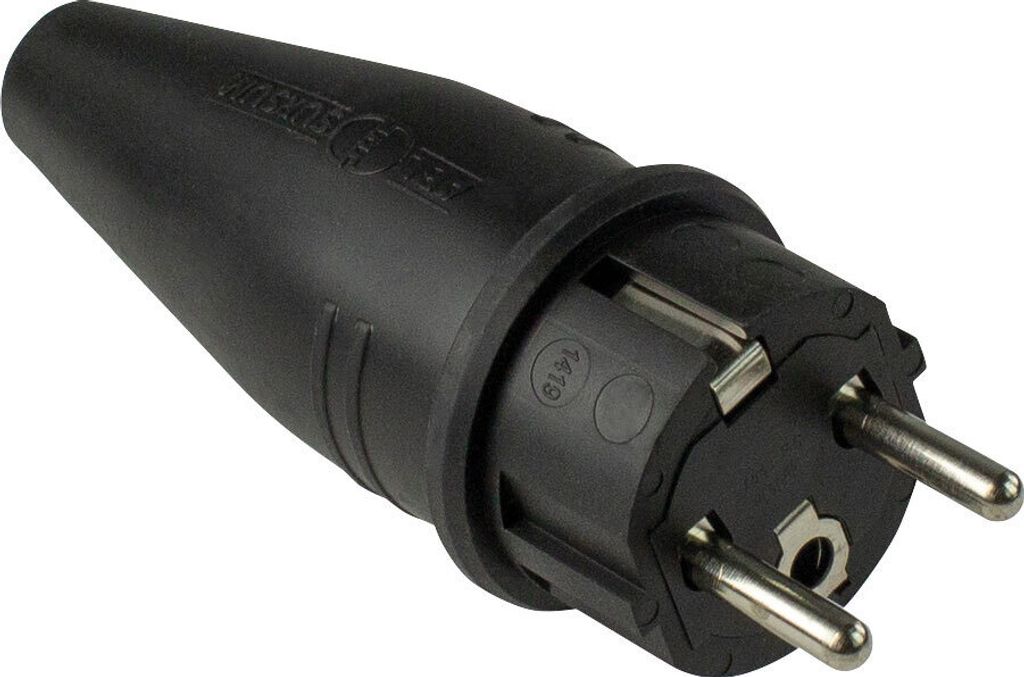 as-Schwabe Vollgummi-Stecker Schuko ohne Kabel max. 1,5mm² Produktbild 
