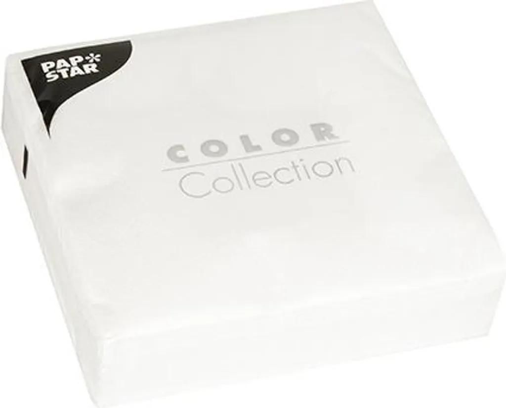 Serviettes de table blanches 32x32 cm PAPSTAR 3 plis en ouate