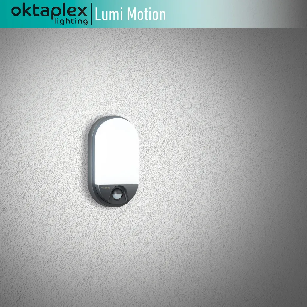 Plafoniera Esterni Oktaplex LED 10W IP54 Antracite - Luce Sensore 230V