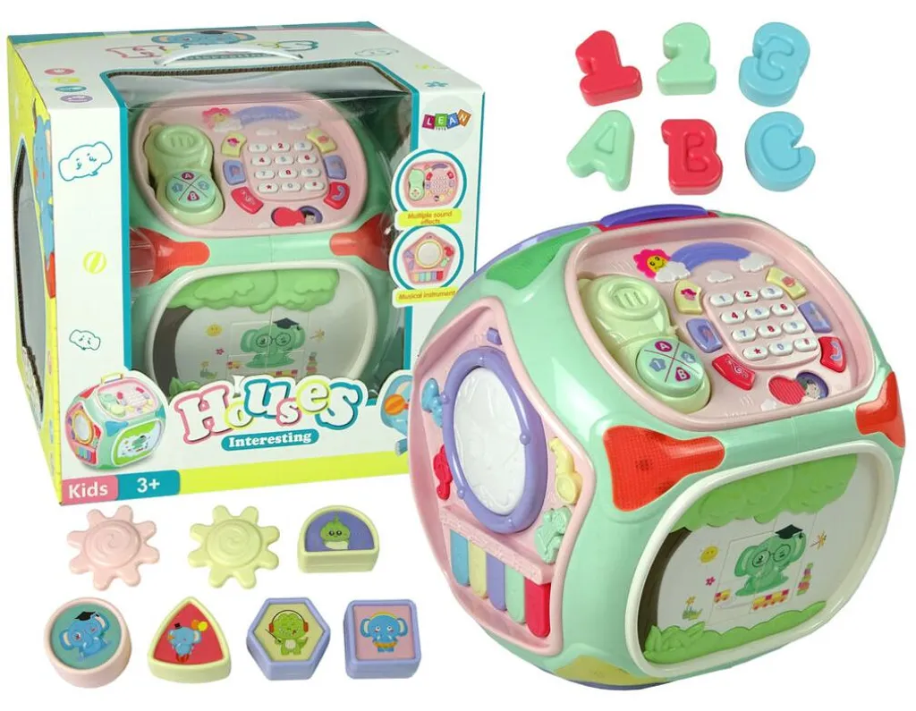 Boîte à formes interactive Foos éducative avec sons et téléphone bleu