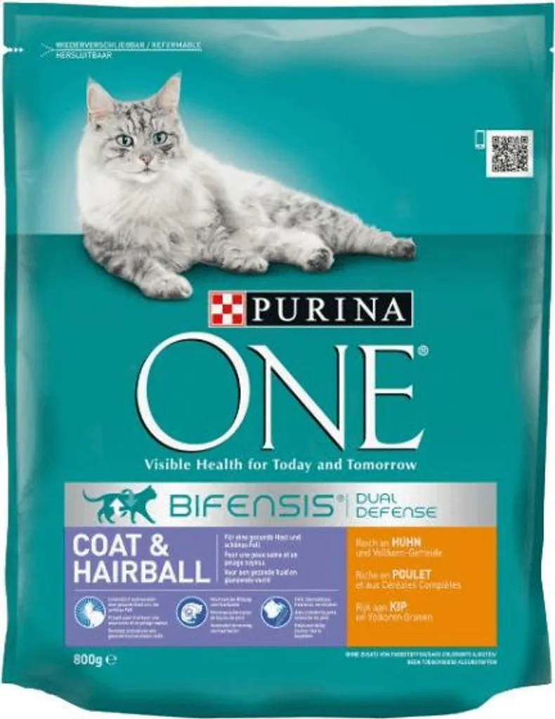 Gatto al Top con Purina ONE Coat & Hairball 800g | Pollo e Vitalità