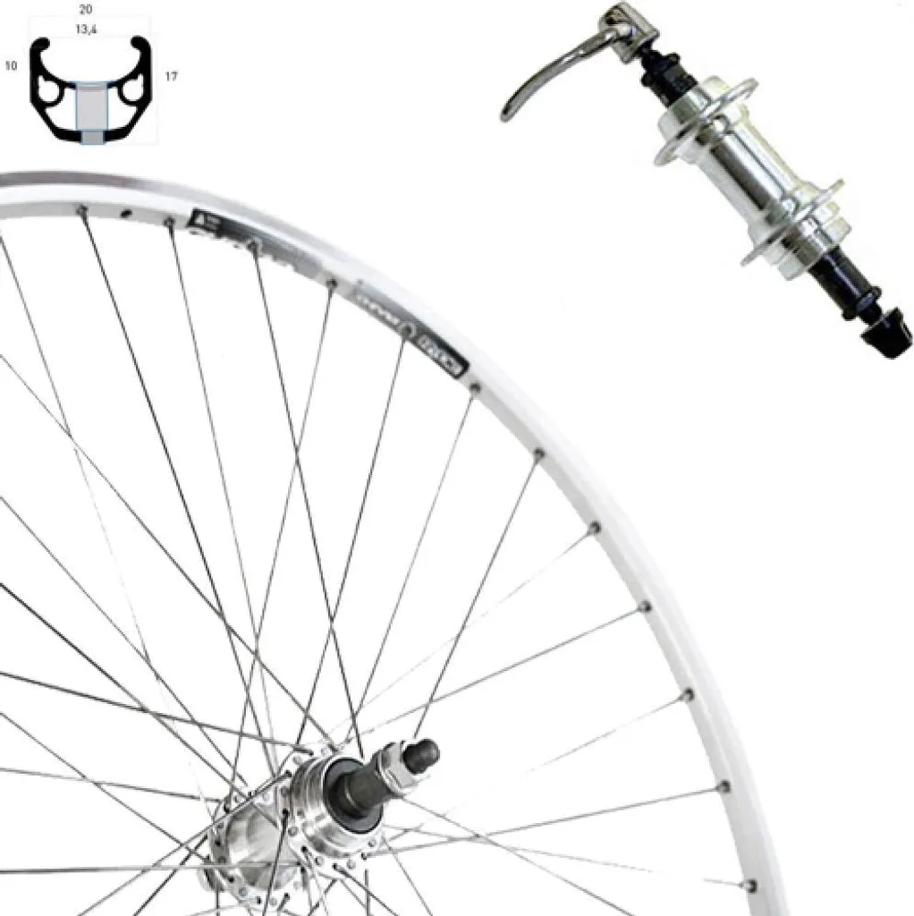 Roue arrière FW7 SE CHRINA en aluminium argent 28" ultra légère
