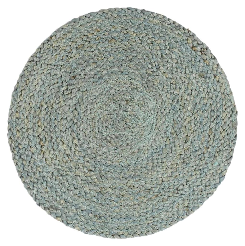 Tischsets 4 Stück Olivgrün 38 cm Rund Jute