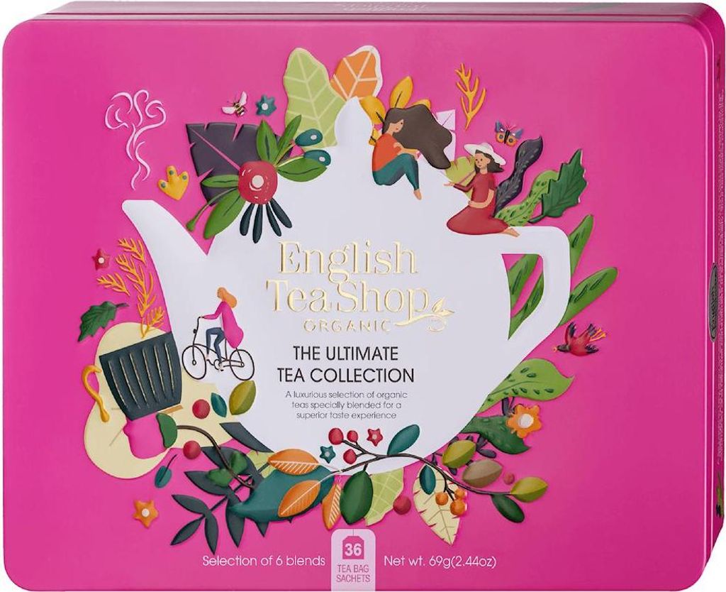 ZESTAW HERBAT I HERBATEK CODZIENNYCH BIO W PUSZCE (THE ULTIMATE – 6 SMAKÓW) (36 x 1,96 g) 70,5 g - ENGLISH TEA SHOP ORGANIC