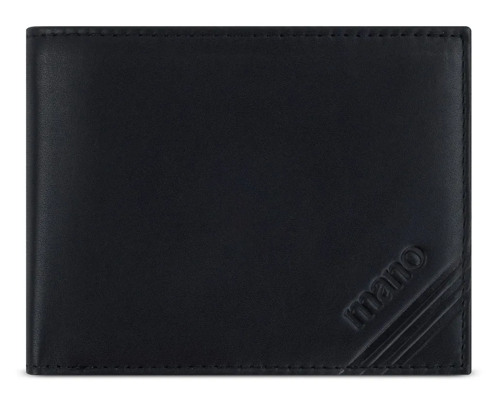 mano Pelle portafoglio Don Antonio RFID Coin Wallet Black nero