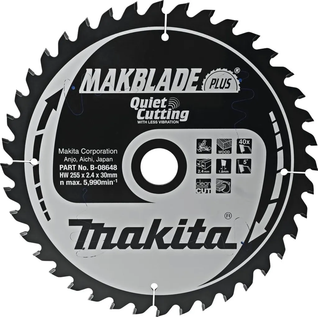 Makita MAKBLADE PLUS 255x30 mm 40 dents - Lame de scie circulaire pro