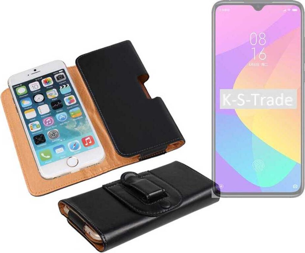 K-S-Trade Schützhülle Handyhülle kompatibel mit Xiaomi MI 9 Lite Holster Gürtel Tasche Schutzhülle Handy-Tasche Smartphone Case Seitentasche