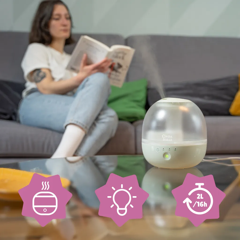 Humidificateur d'air Bubble Silencieux 400ml - Diffuseur LED 7 Couleurs - 5