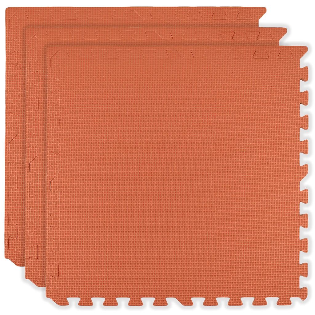 Humbi Schaumstoffbodenmatte 180x60 Großes wasserdichtes sicheres Schaumstoffpuzzle 3 Stk. Orange