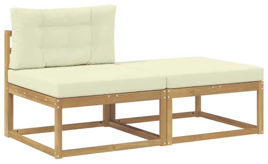 2 Stück Outdoor-Fußhocker Polyester Weiß