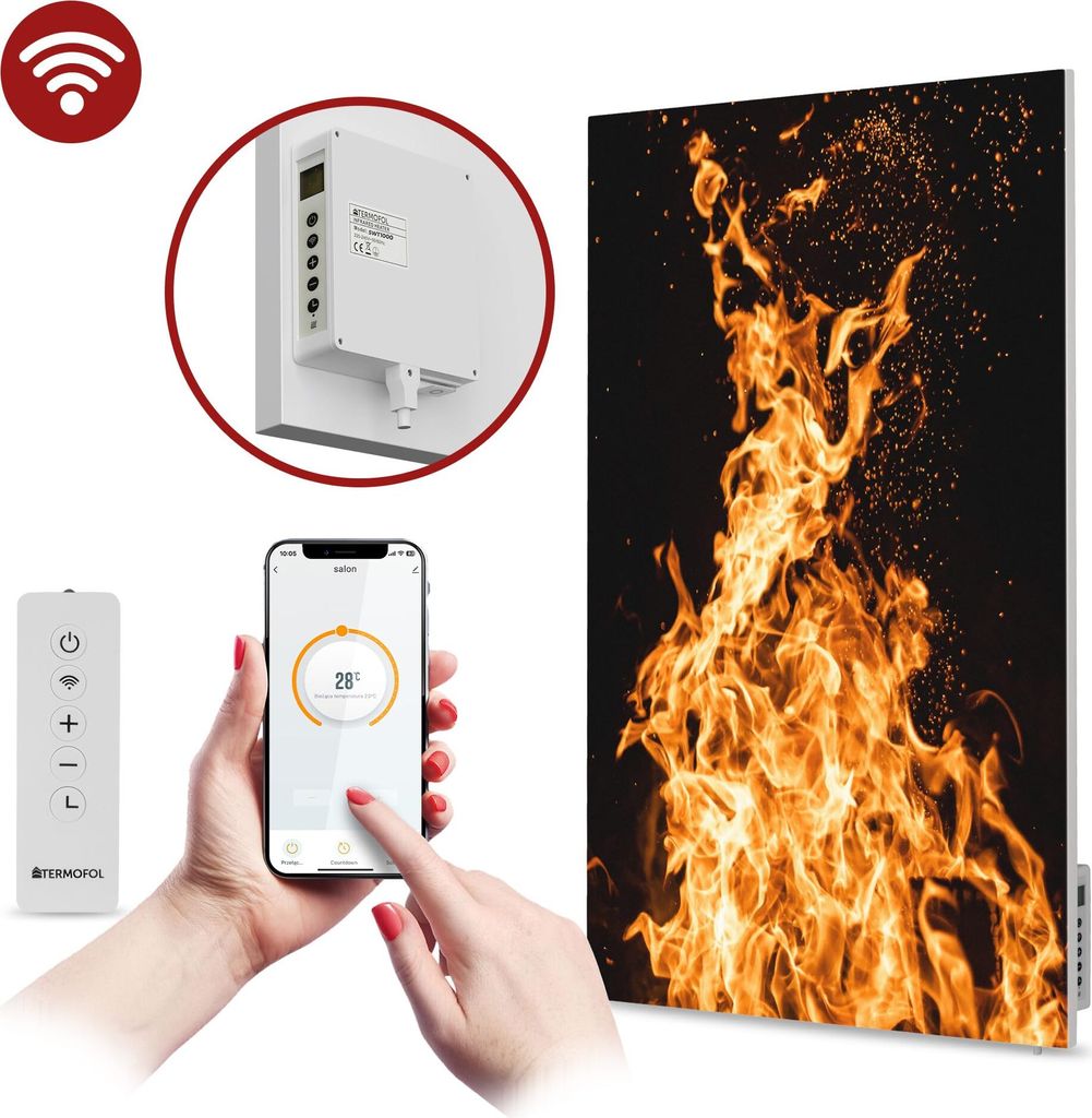Termofol TF-SWT Infrarot Wandheizung - Wandheizung Elektrisch - Feuer6 - 500W - 60x85 cm
