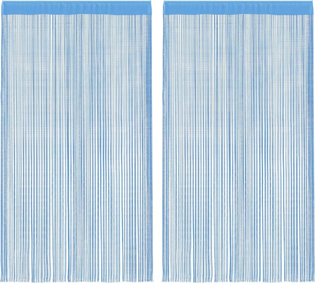 vidaXL Fadenvorhänge 2 Stk. Hellblau 100x250 cm
