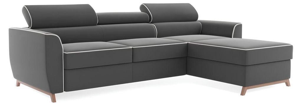 Ecksofa Stoff L-Form Couch Design Polster Textil Eck Modern Grau Eckgarnitur Neu