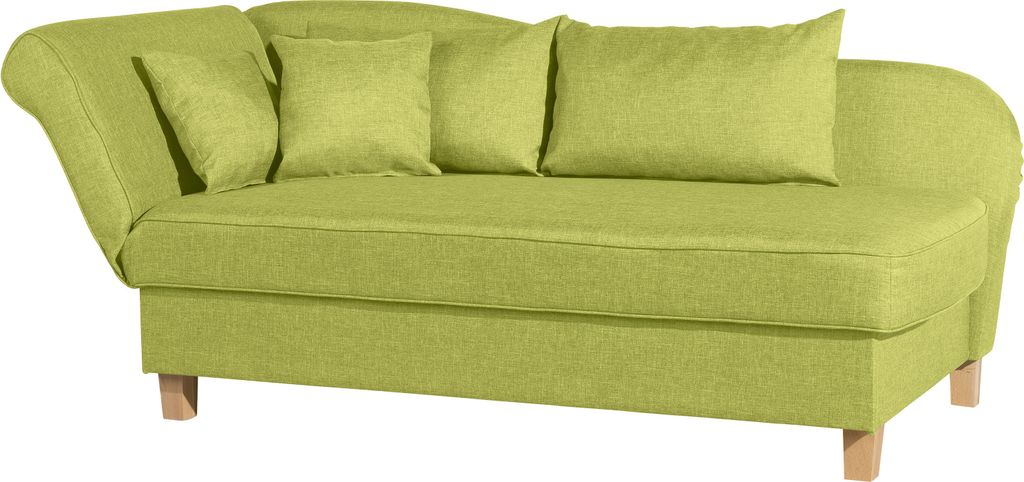 Max Winzer Recamiere mit Armteil links klappbar Selma - Flachgewebe apfel - Maße: 190 / 210 x 88 x 82 cm