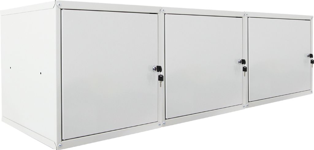 Mega Deal | 3x Schließfachwürfel Cubic XL | HxBxT 45x45x45 cm | Grau