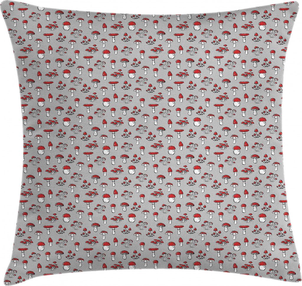 ABAKUHAUS Pilz Kissenbezug, Amanita Pilz-Muster, Waschbar mit Reißverschluss Kissenhülle mit Farbfesten Klaren Farben Beidseitiger Druck, 40 x 40...