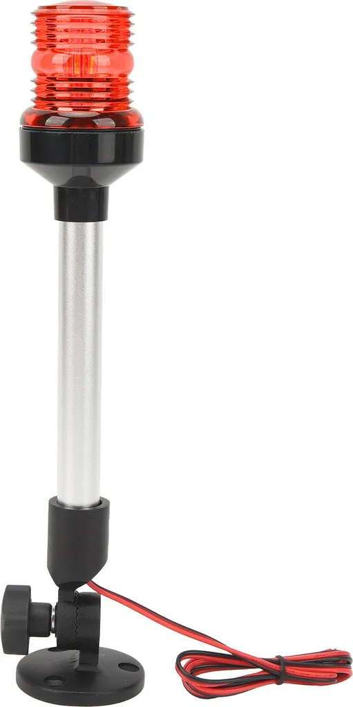 Feu de mât arrière LED rouge pliable 360° avec base en aluminium
