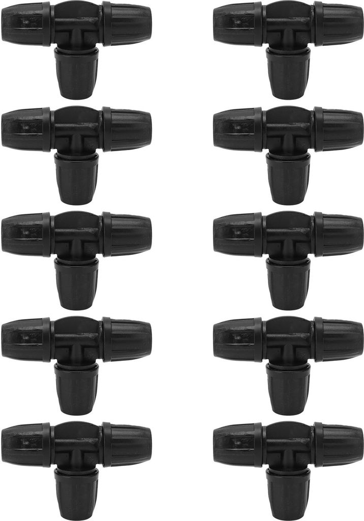 10 Stück 8/11 T-Stück mit Widerhaken und Schloss, Rohrverbinder, Schlauchanschlüsse für die Tropfbewässerung im Garten