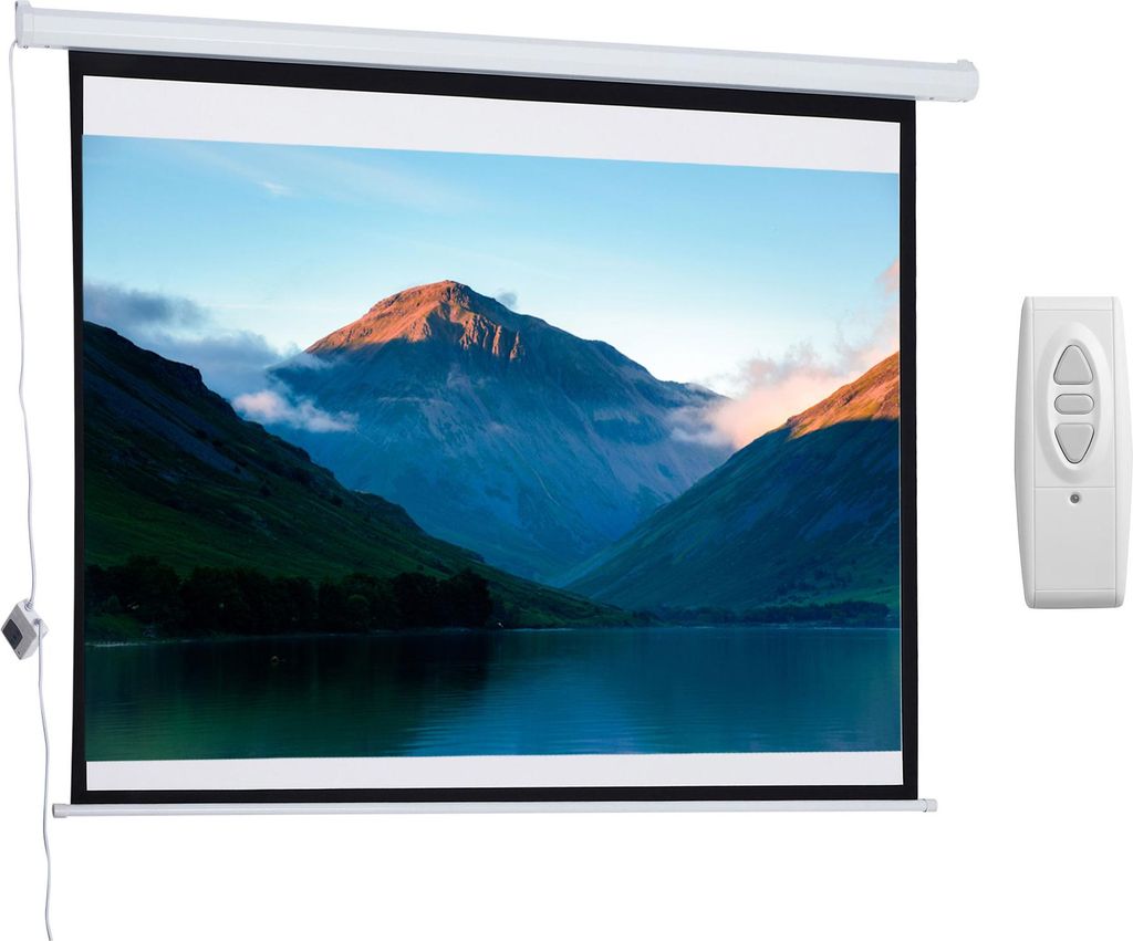 84 Zoll Beamer-Leinwand mit Fernbedienung, 4:3 Format, Weiß, 171x130 cm