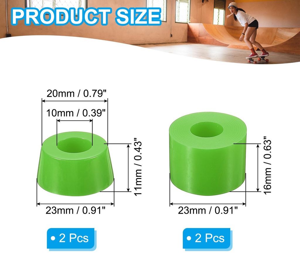 Skateboard-Buchsen, 90A PolyurethanLongboard-Truck-Buchsen-Umbausatz fš¹r Skateboard-Teile, Grš¹n