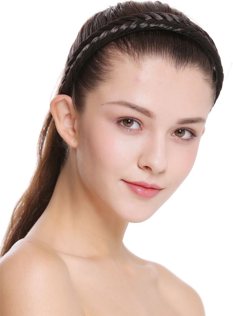 WIG ME UP Geflochtener Haarreif Dunkelbraun CXT-001-003 Produktbild 