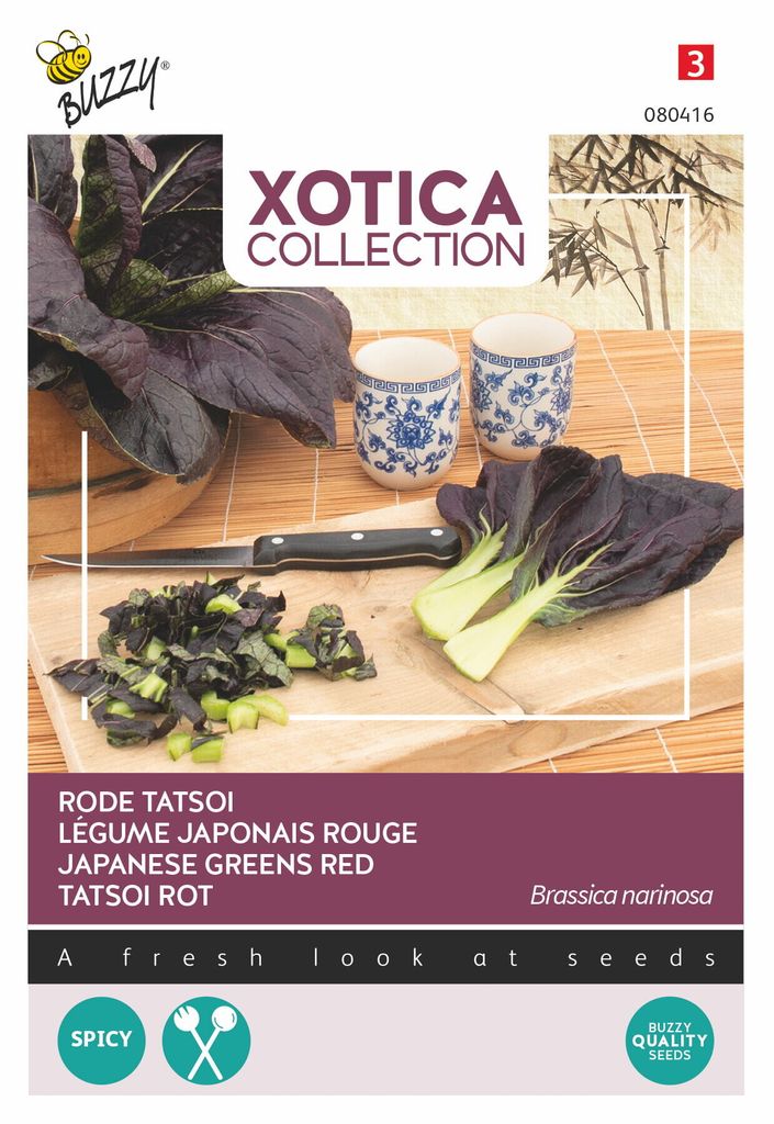 Xotica Rode Tatsoi zaden Buzzy Productafbeelding 